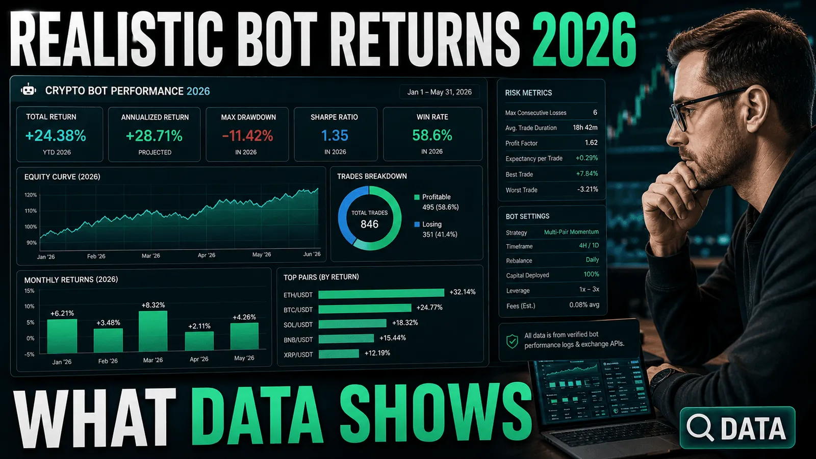 Realistic Returns from Crypto Trading Bots in 2026: What the Data Actually Shows