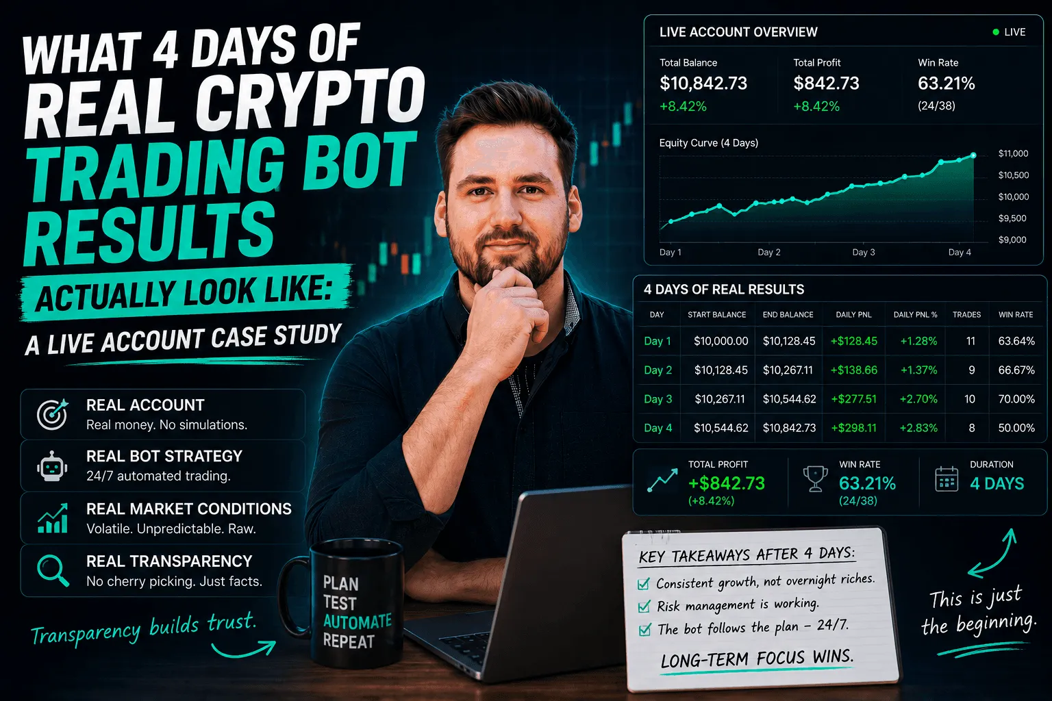 What 4 Days of Real Crypto Trading Bot Results Actually Look Like: A Live Account Case Study